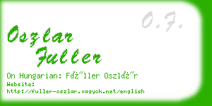 oszlar fuller business card